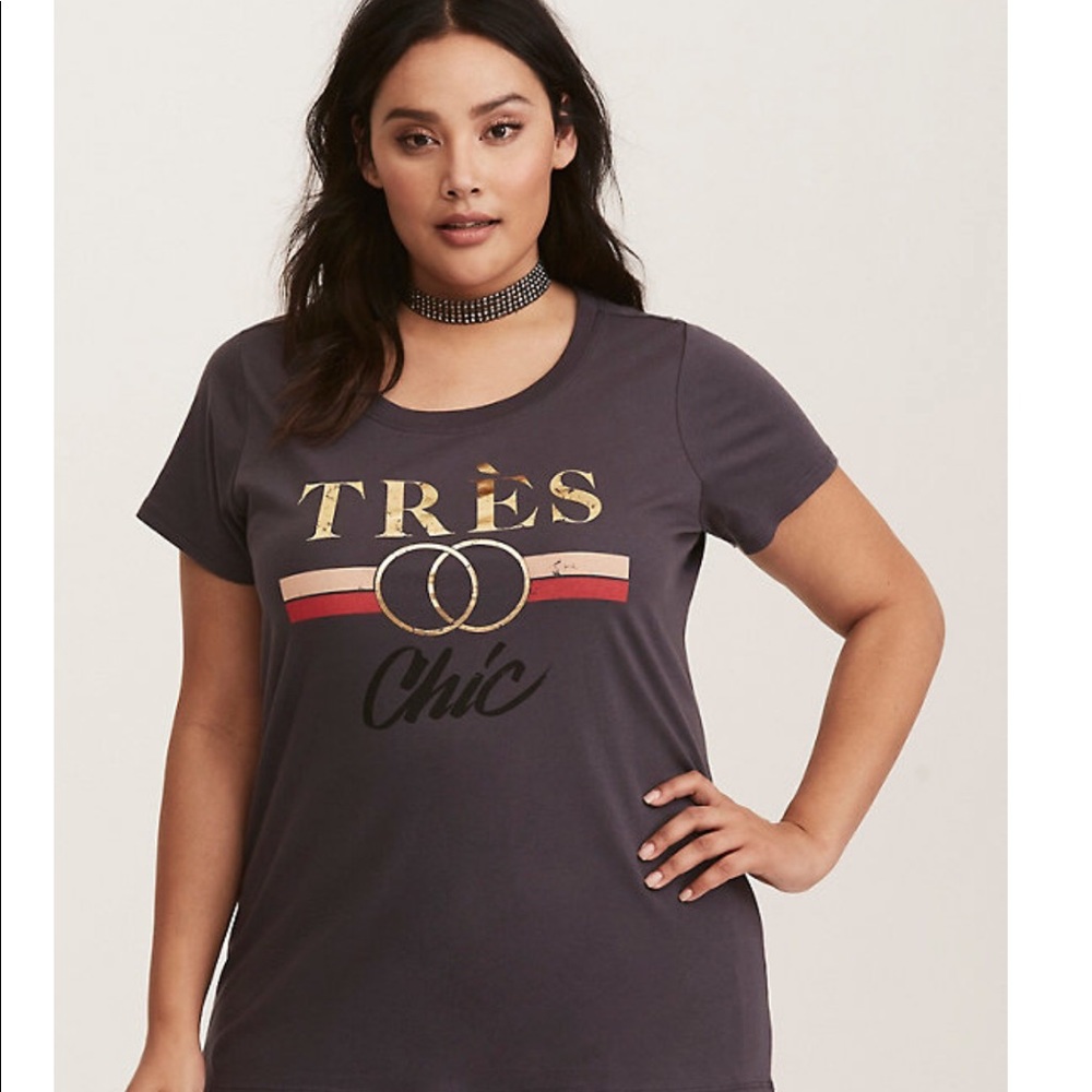 NWT Torrid “Tres Chic” tee shirt top Sz 1X